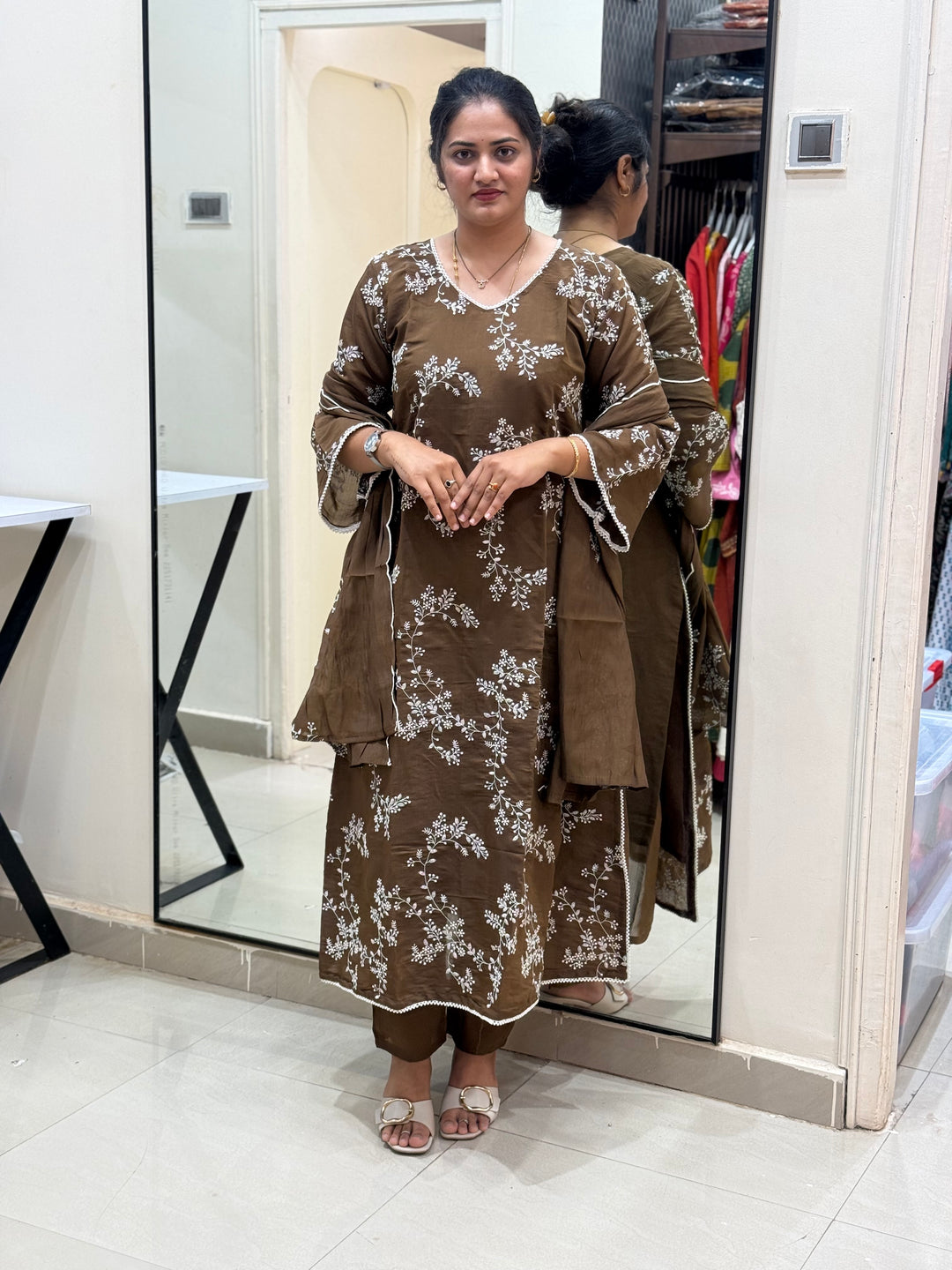 S Mul Chanderi with Embroidery work| R138