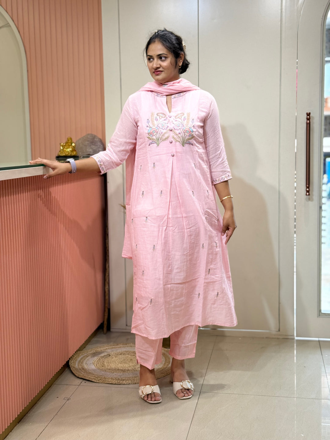Pure Mul Cotton A-Line Collection With Embroidery Work| R168