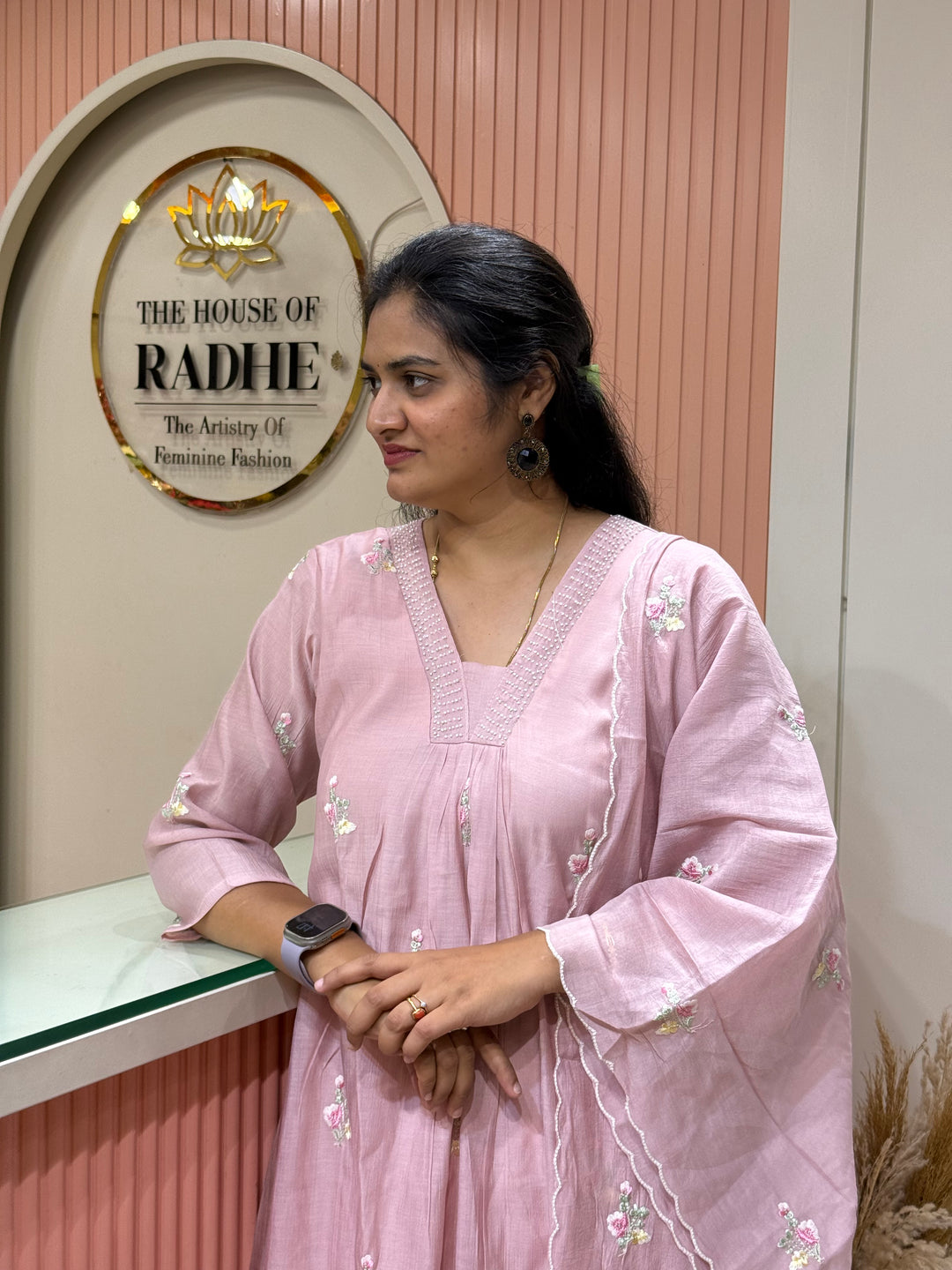 Premium Mul Chanderi with Embroidery work | R179