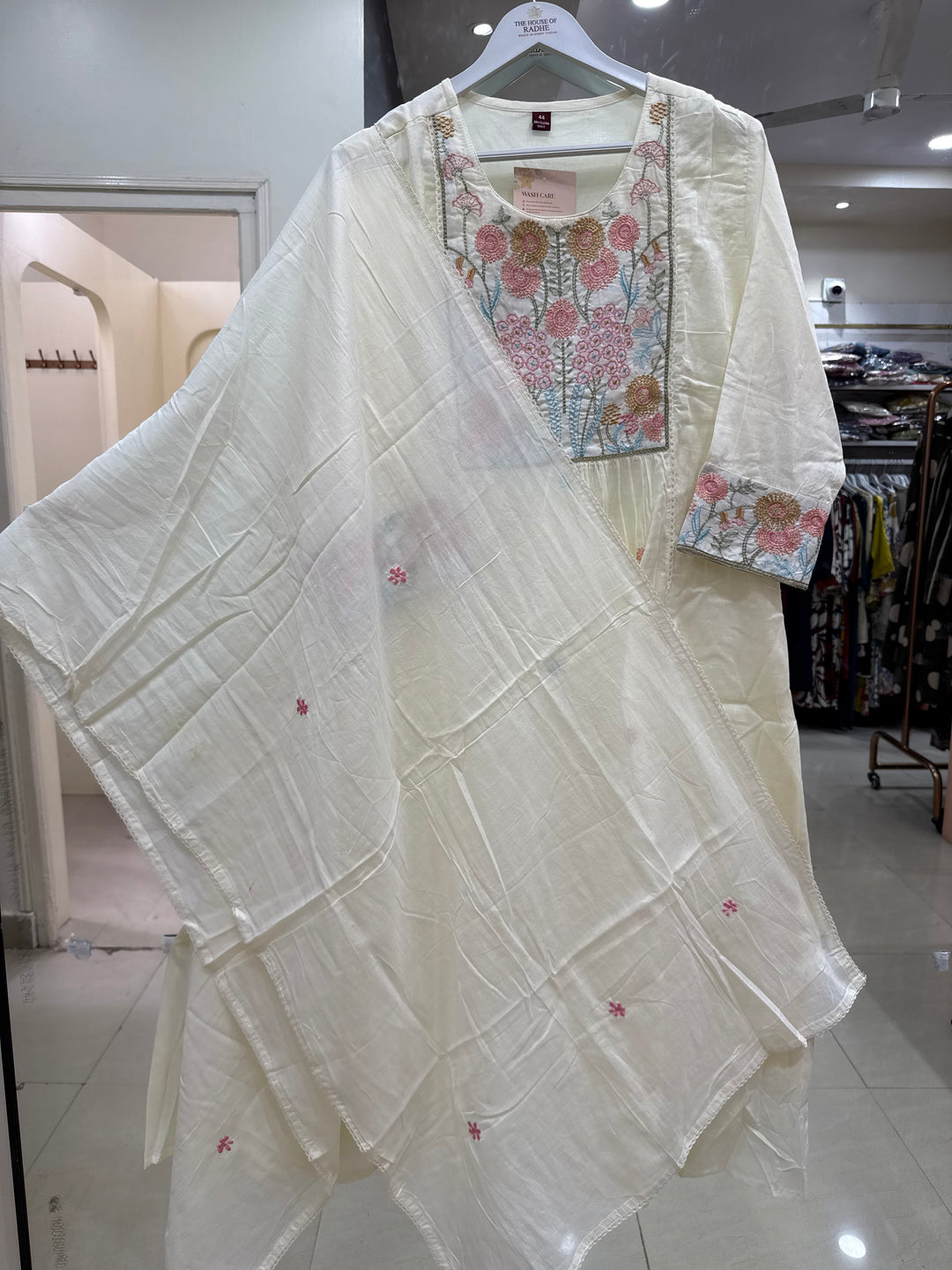 Pure Mul Cotton with Embroidery Work (Cotton Lining)  | R168