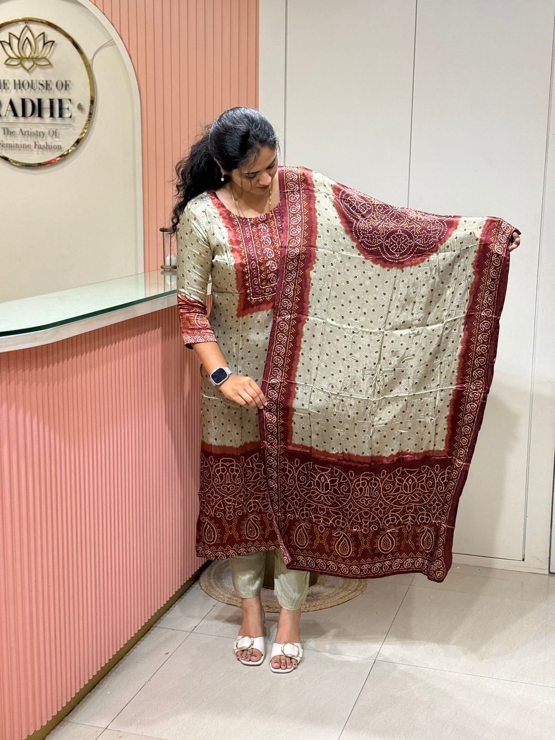 Gaji Satin Collection with Bandini print ( Dupatta Gaji Satin ) | R227