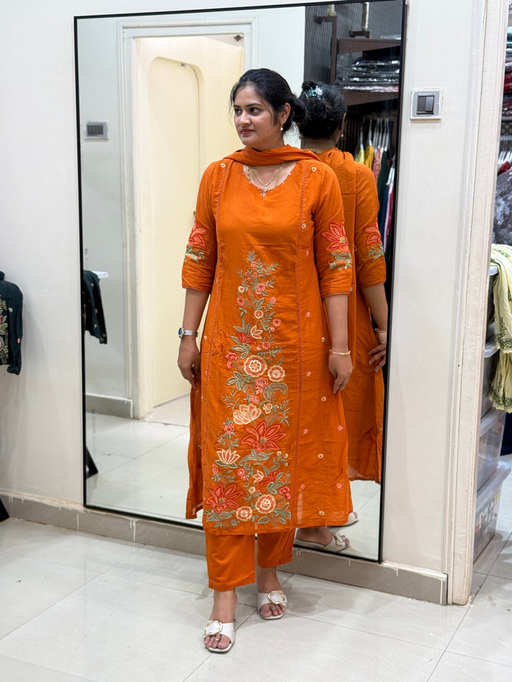 Mul Cotton Collection with Embroidery work (Cotton Lining)| R181