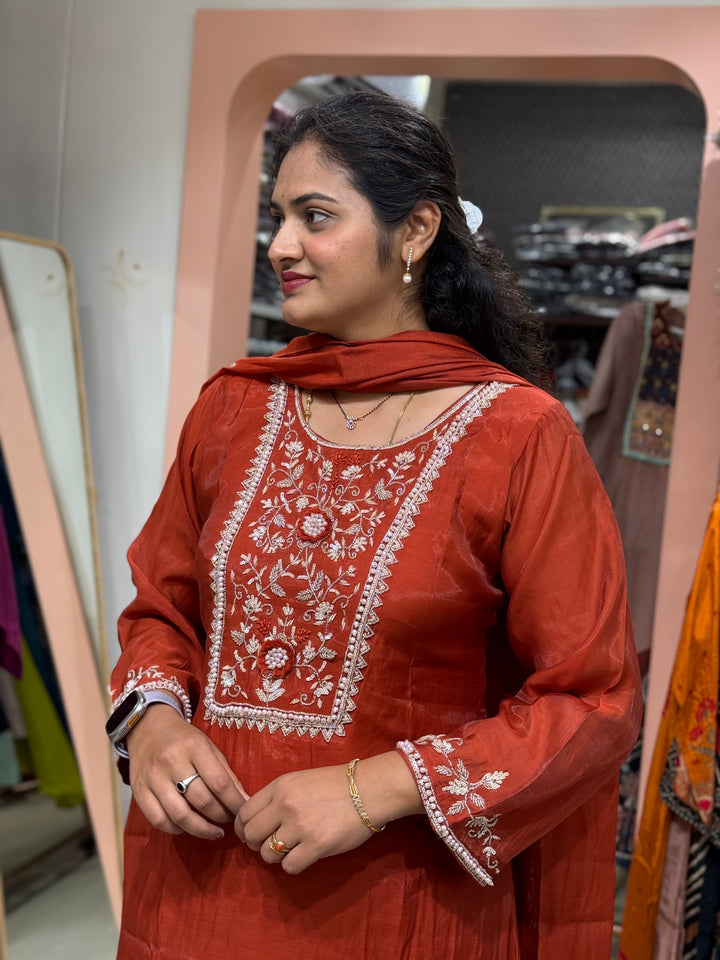 Pure Mul Chanderi Collection with Handwork ( Cotton Lining) | R229