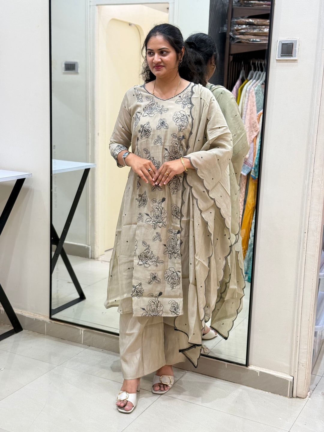 Mul Chanderi with Embroidery work | R138
