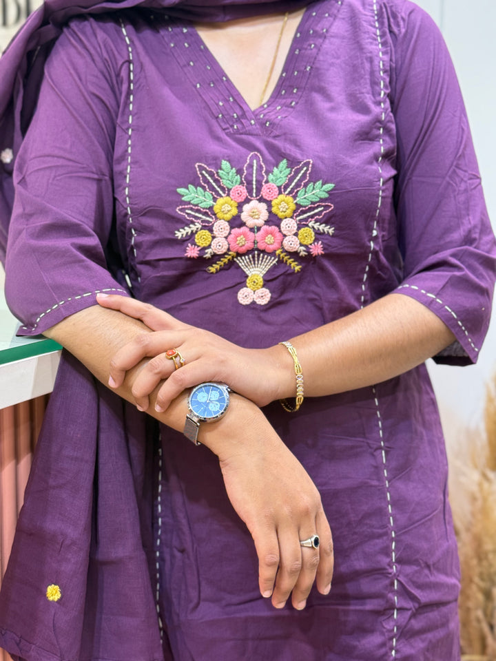 Hand Embroidered 3 Pc Cotton Collection – Summer Special | R166