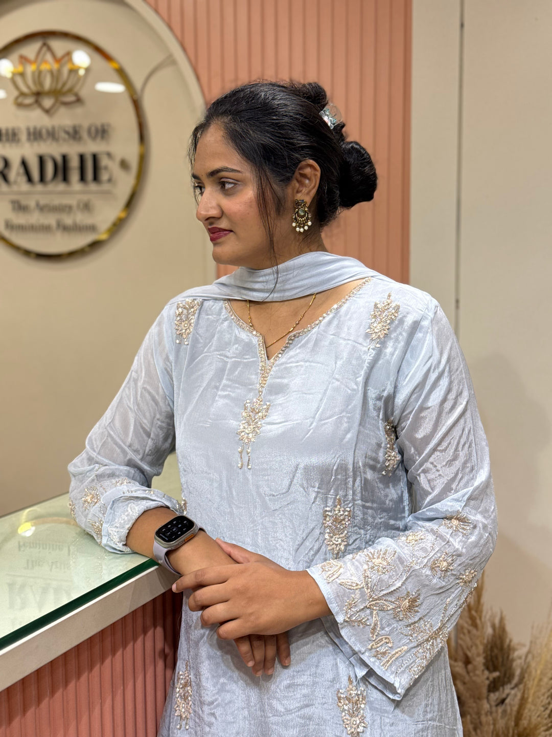 Pure Chinon Handwork Collection Party Wear | R177