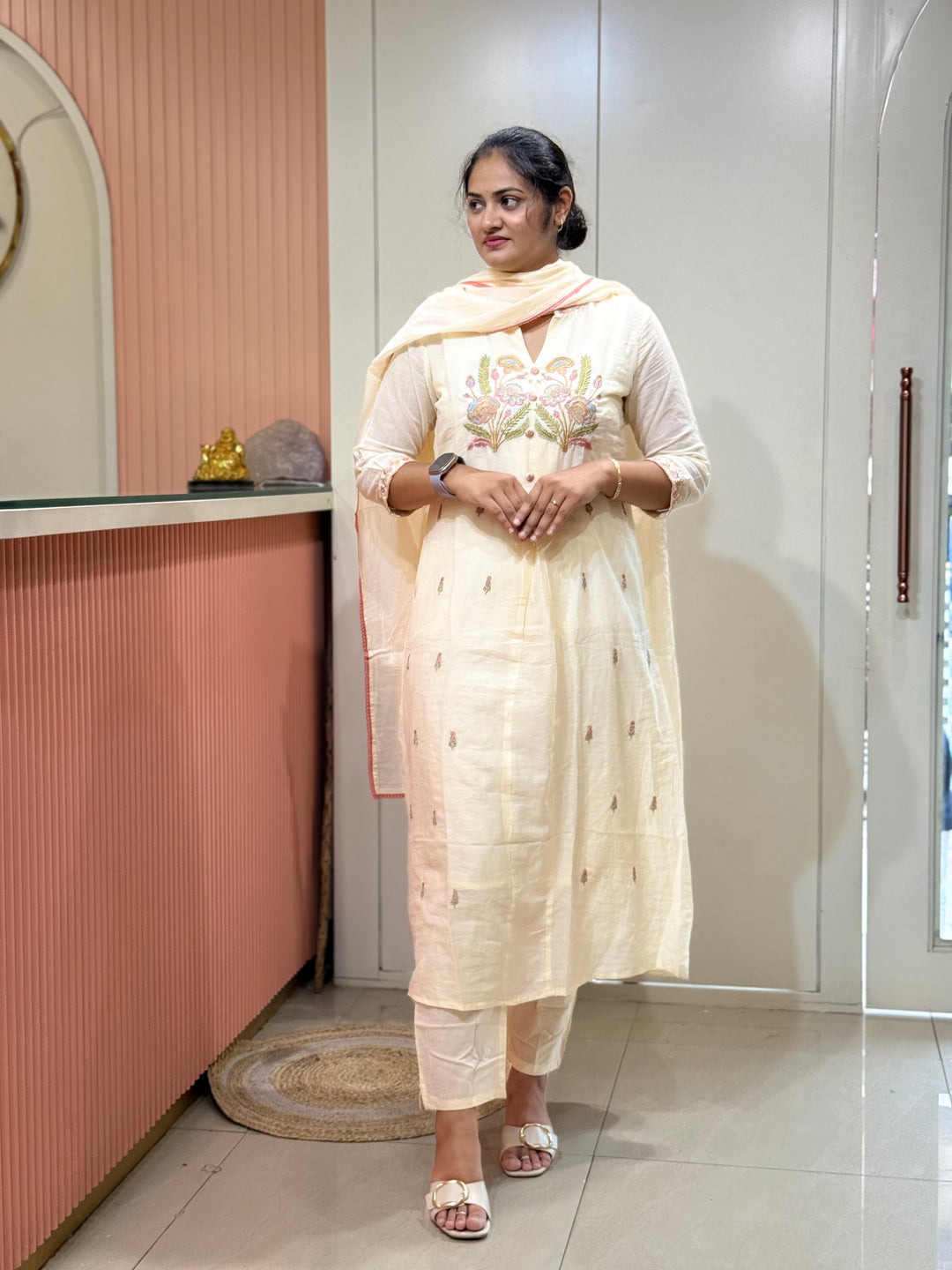 Pure Mul Cotton A-Line Collection With Embroidery Work| R168