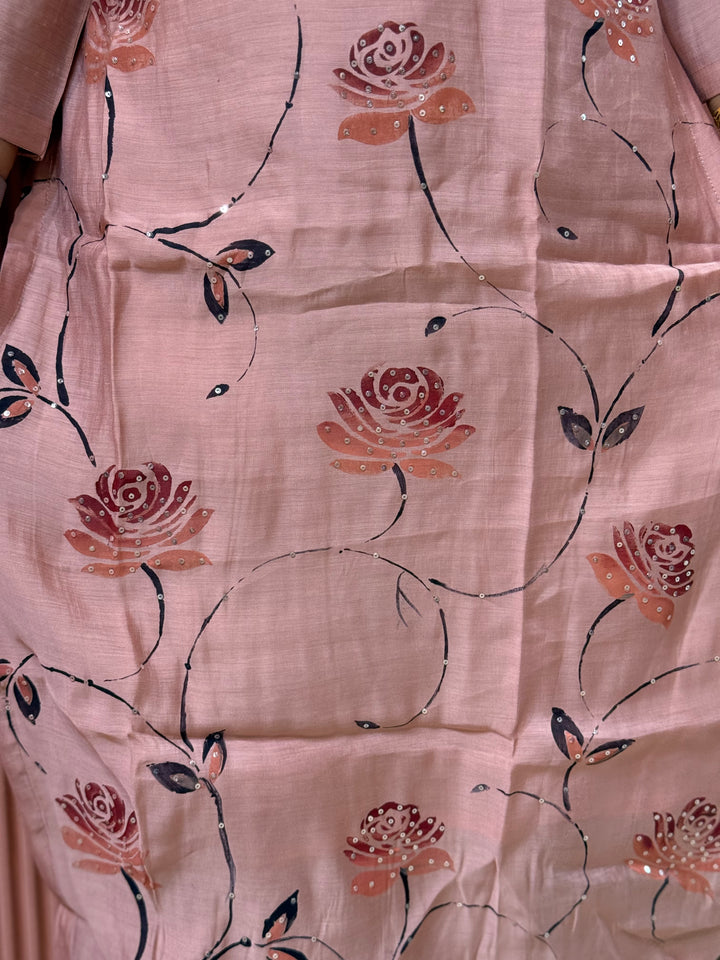 Premium Mul Chanderi Collection with Floral Work | R217