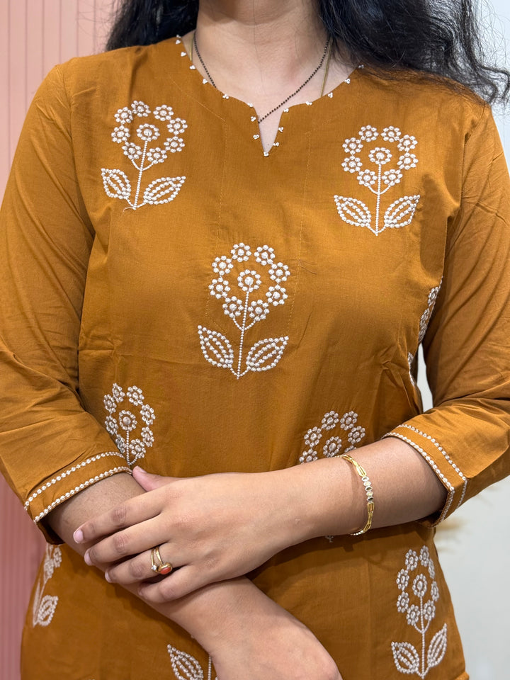 Premium Cotton Embroidery Kurta Set | Elegant Collection | R130