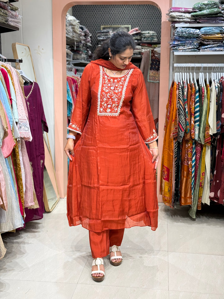 Pure Mul Chanderi Collection with Handwork ( Cotton Lining) | R229