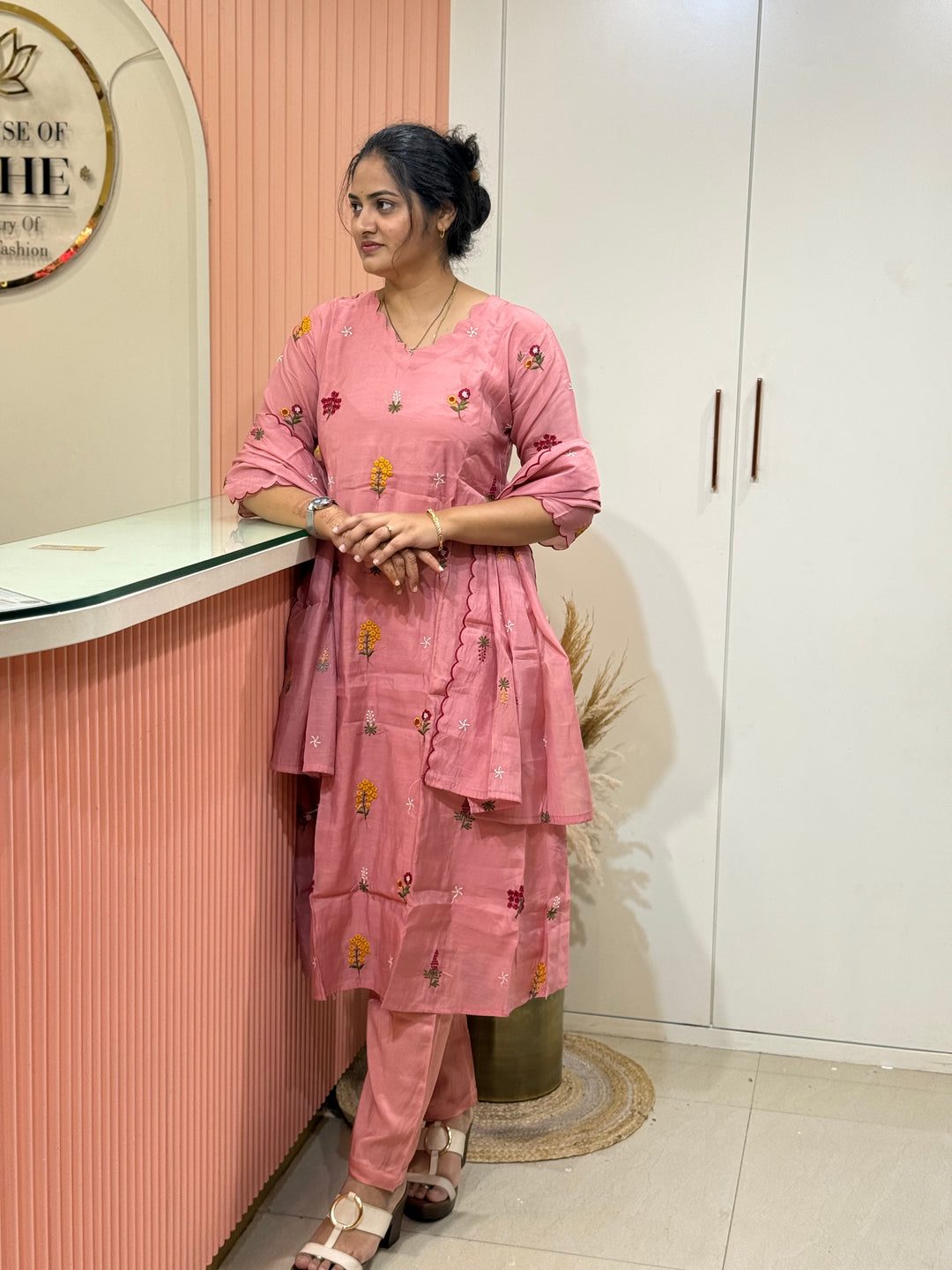 Mul Chanderi Embroidery Collection – Elegant Flare Pattern | R179