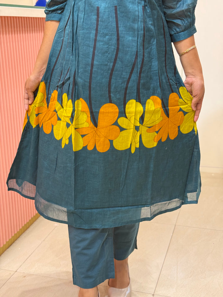 Banaras Mul Chanderi 2 Pc Set – Beautiful Printed Collection with cotton Lining | R166