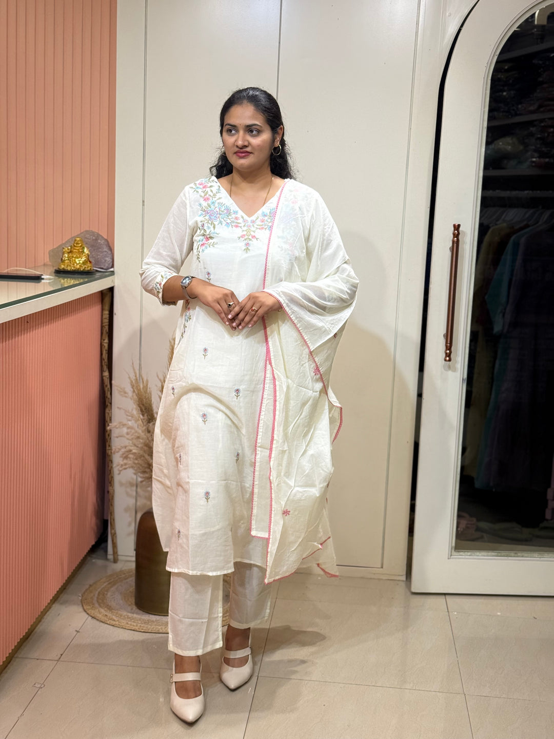 Pure Mul Cotton with Embroidery Work (Cotton Lining)  | R168