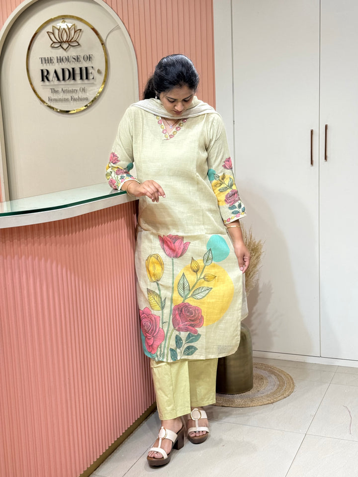 Linen Cotton 3 Pcs Set Collection with Cotton Lining | R146