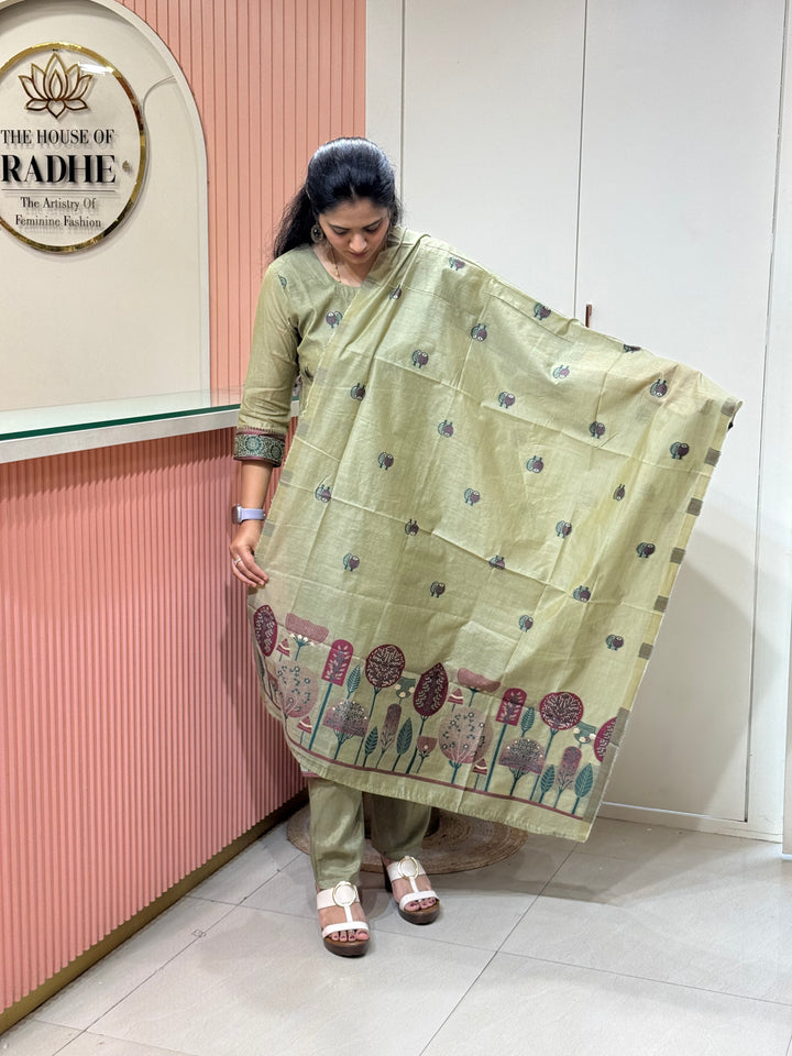 Jamdhani  3 Pcs Set Collection (Cotton Lining)| R211