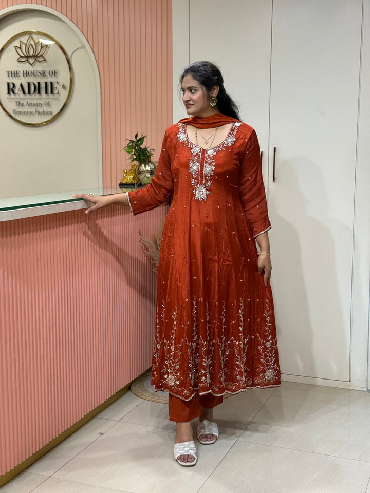 Pure Chinon Handwork Collection Party Wear | R177