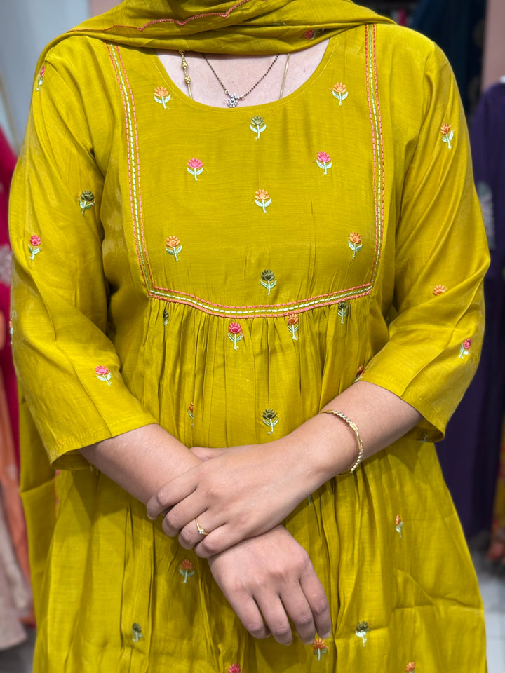 Mul Chanderi with Cute Embroidery work | R208