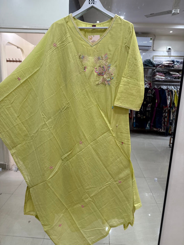 Pure Mul Cotton with Embroidery Work (Cotton Lining)  | R168