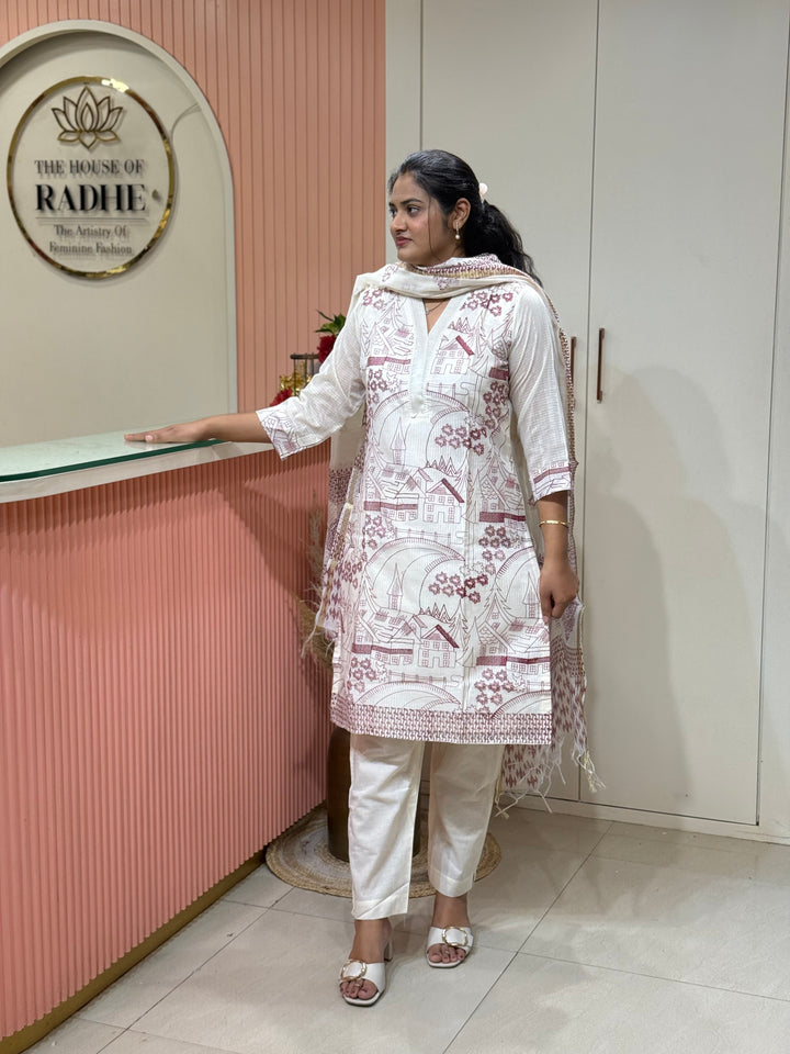 Linen Silk Collection with cotton Lining (Full Length Dupatta)| R181
