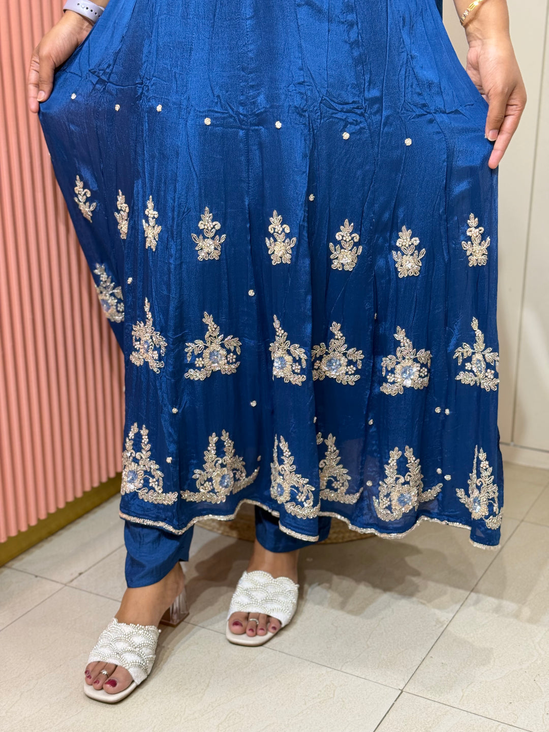 Pure Chinon Festive Collection | Full Handwork, Sequin &amp; Cut Dana | R177