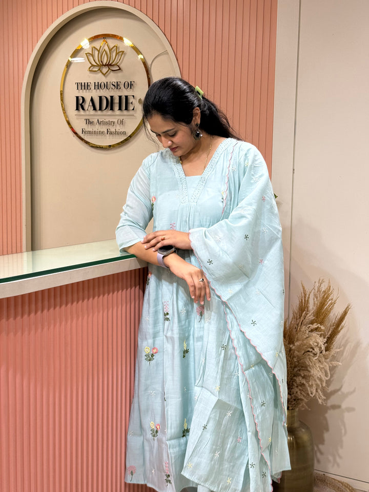 Mul Chanderi Collection With Embroidery Work | R179