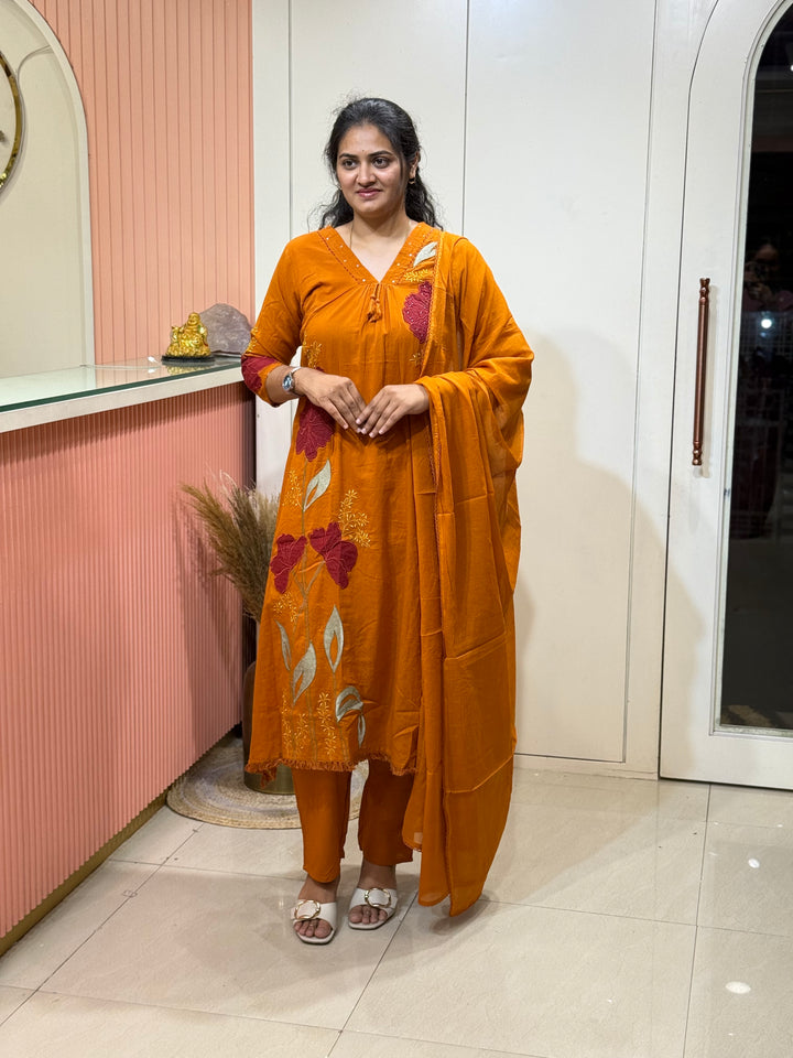 Mul Cotton 3 Pcs Set with cotton lining | R181