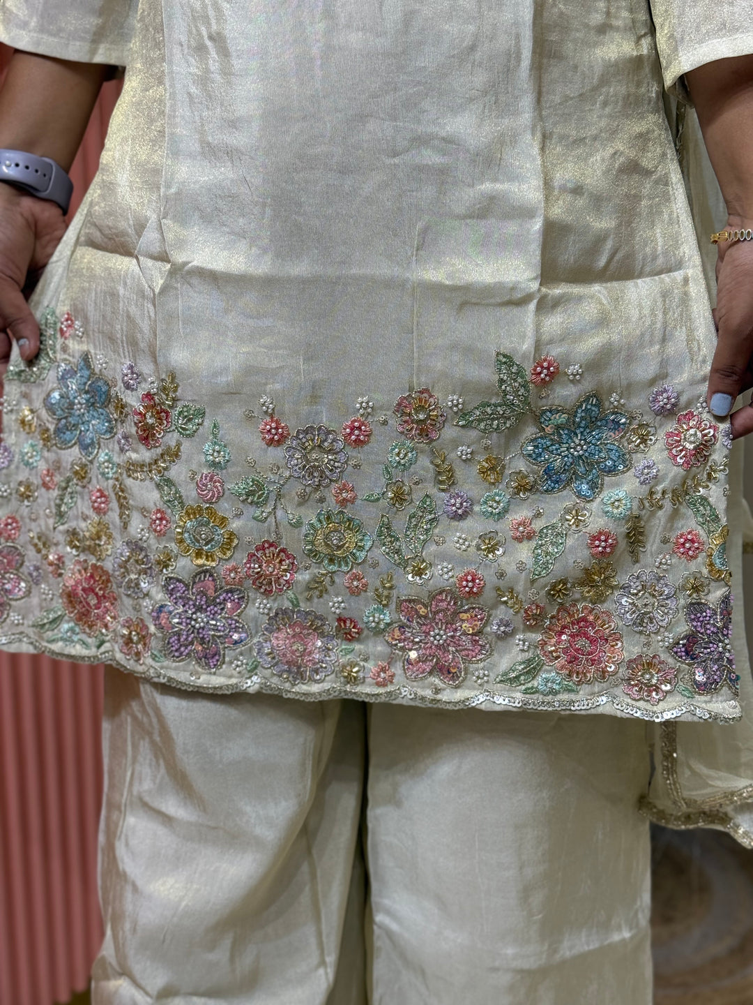 Tissue fabric Collection with Handwork| R228