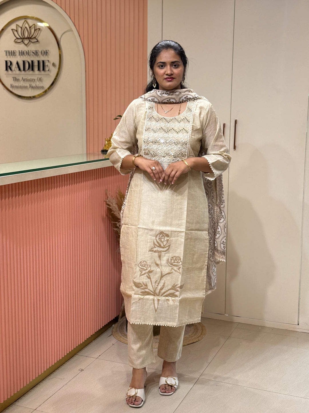 Pure Jamdhani Designer 3 Pcs Set Collection (Cotton Lining)| R211